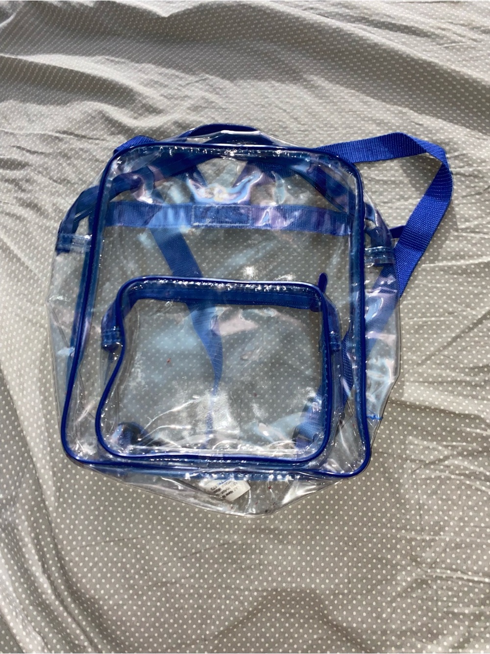 Clear Blue PVC Backpack - Transparent Storage Bag
